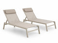 2er Set Gartenliegen verstellbar Aluminium PVC-beschichtetes Polyestergewebe rechteckig Beige Taupe je 200 x 65 x 86 cm