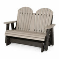 2-Sitzer Gartenbank mit Gleitfunktion Adirondack Form HDPE Taupegrau Schwarz 120 x 78 x 102 cm